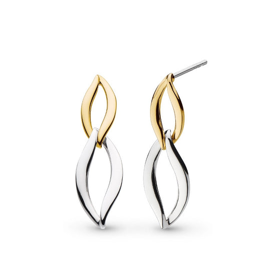 Kit Heath Twine Link Dangle Earrings in Sterling Silver & 18K Yellow Gold Plating