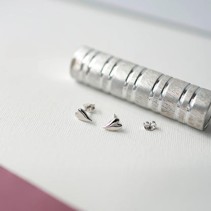 Kit Heath Heart Earrings in Sterling Silver front view