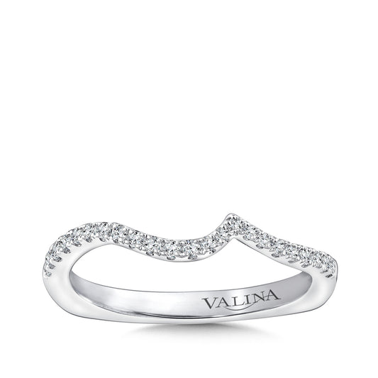 Valina 1/6 ct. tw. Diamond Contour Wedding Ring with European Shank in 14K White Gold