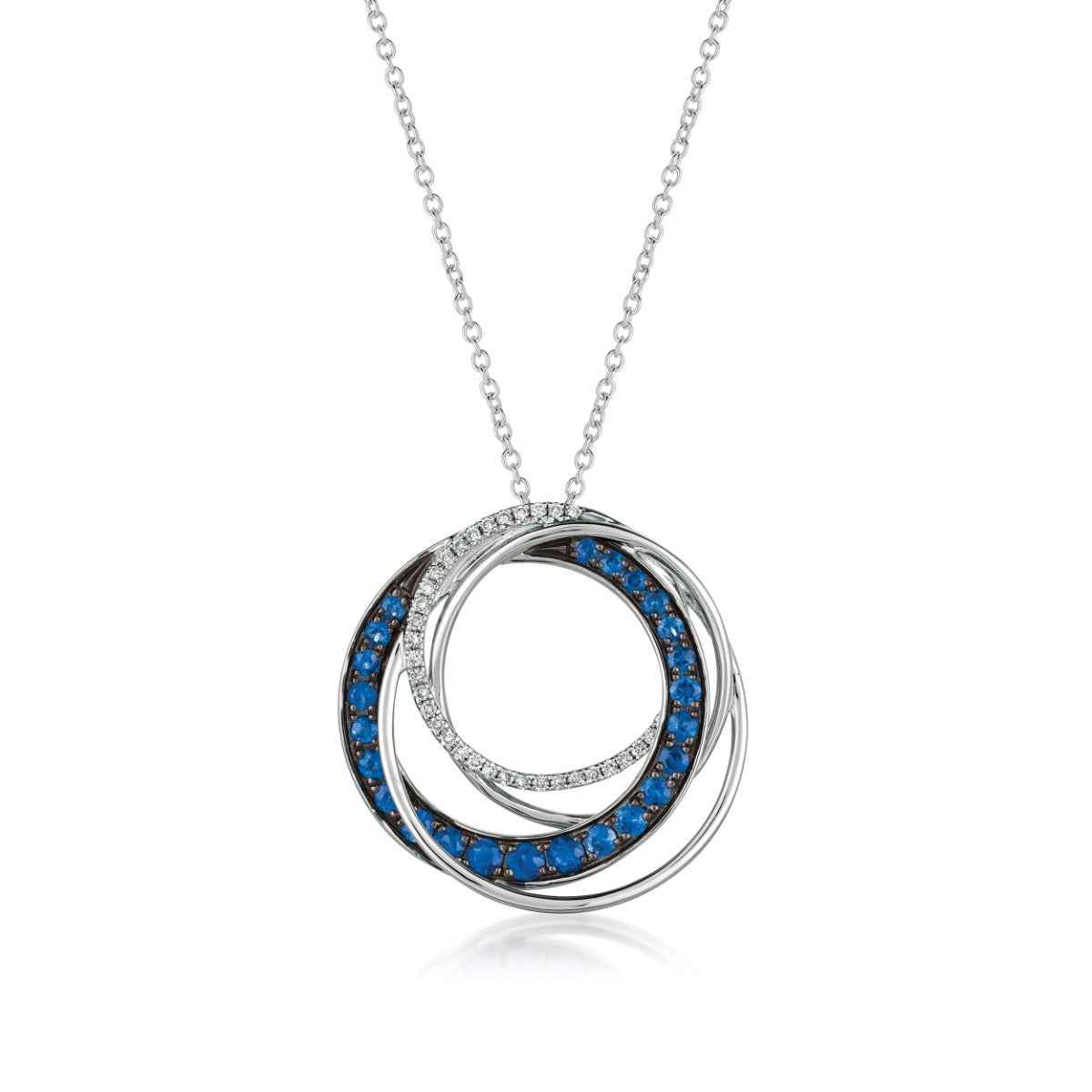 Le Vian Blueberry Sapphire & 1/8 ct. tw. Vanilla Diamond Multi Circle Pendant in 14K Vanilla Gold