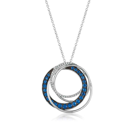 Le Vian Blueberry Sapphire & 1/8 ct. tw. Vanilla Diamond Multi Circle Pendant in 14K Vanilla Gold