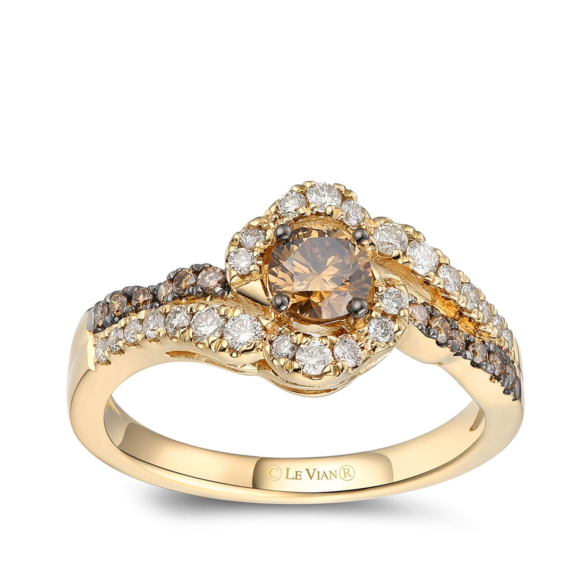 Le Vian 3/4 ct. tw. Chocolate & Nude Diamond Multi-Row Ring in 14K Honey Gold