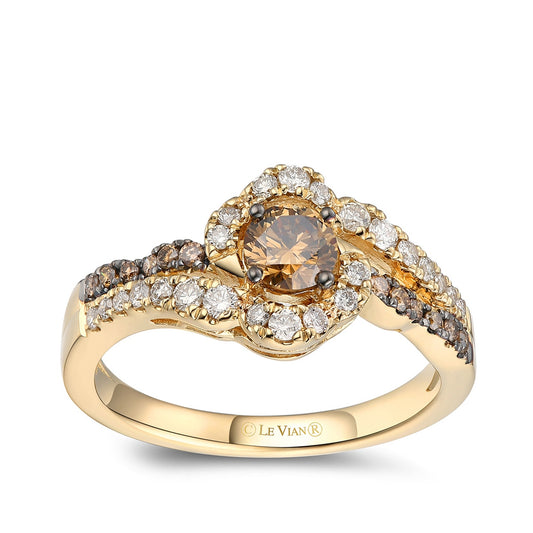 Le Vian 3/4 ct. tw. Chocolate & Nude Diamond Multi-Row Ring in 14K Honey Gold