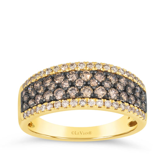 Le Vian 1-9/10 ct. tw. Chocolate & Nude Diamond Multi-Row Ring in 14K Honey Gold