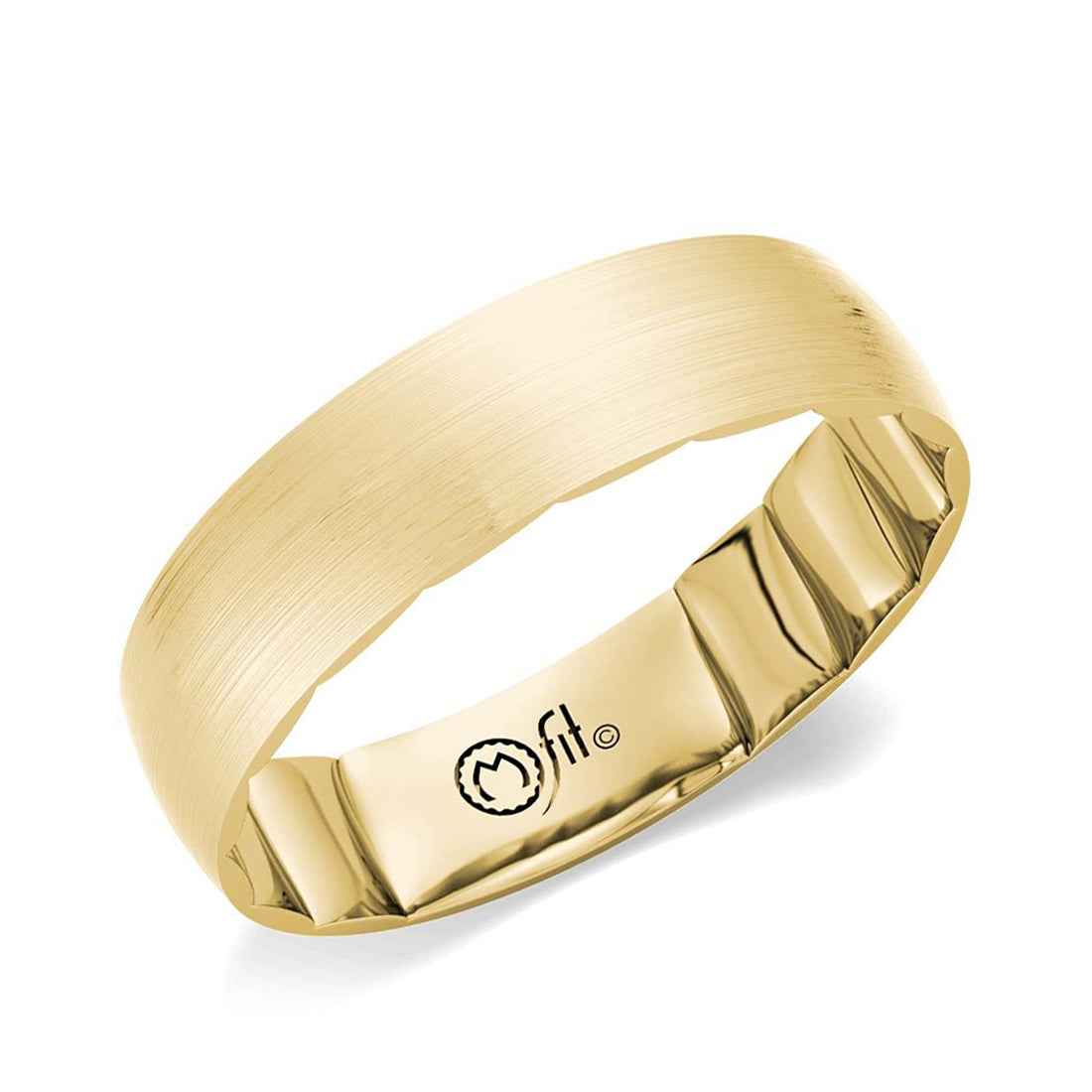MFIT Men's Satin Finish 6mm Wedding Ring in 10K Yellow Gold front view