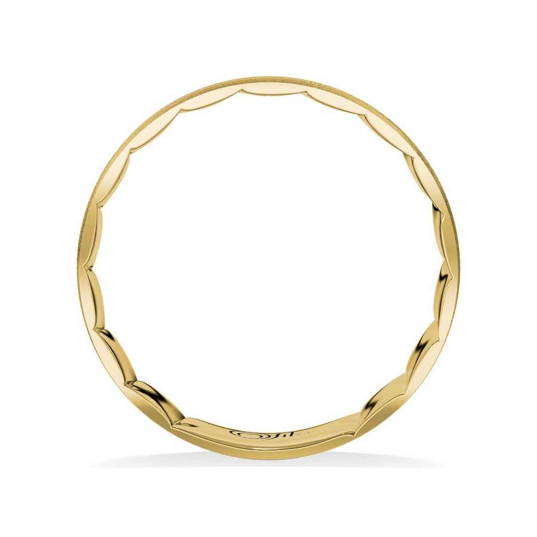 MFIT Men's Satin Finish 6mm Wedding Ring in 10K Yellow Gold close-up detail