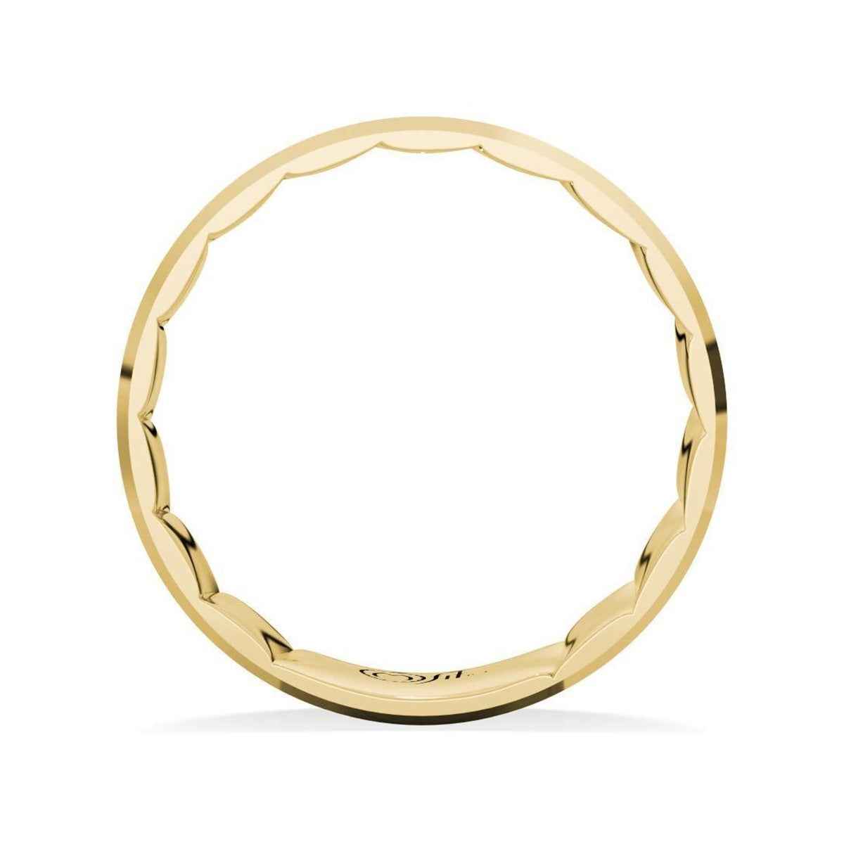 MFIT Men's 8mm Wedding Ring in Black Ceramic & 10K Yellow Gold close-up detail