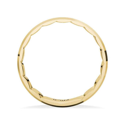 MFIT Men's 8mm Wedding Ring in Black Ceramic & 10K Yellow Gold close-up detail