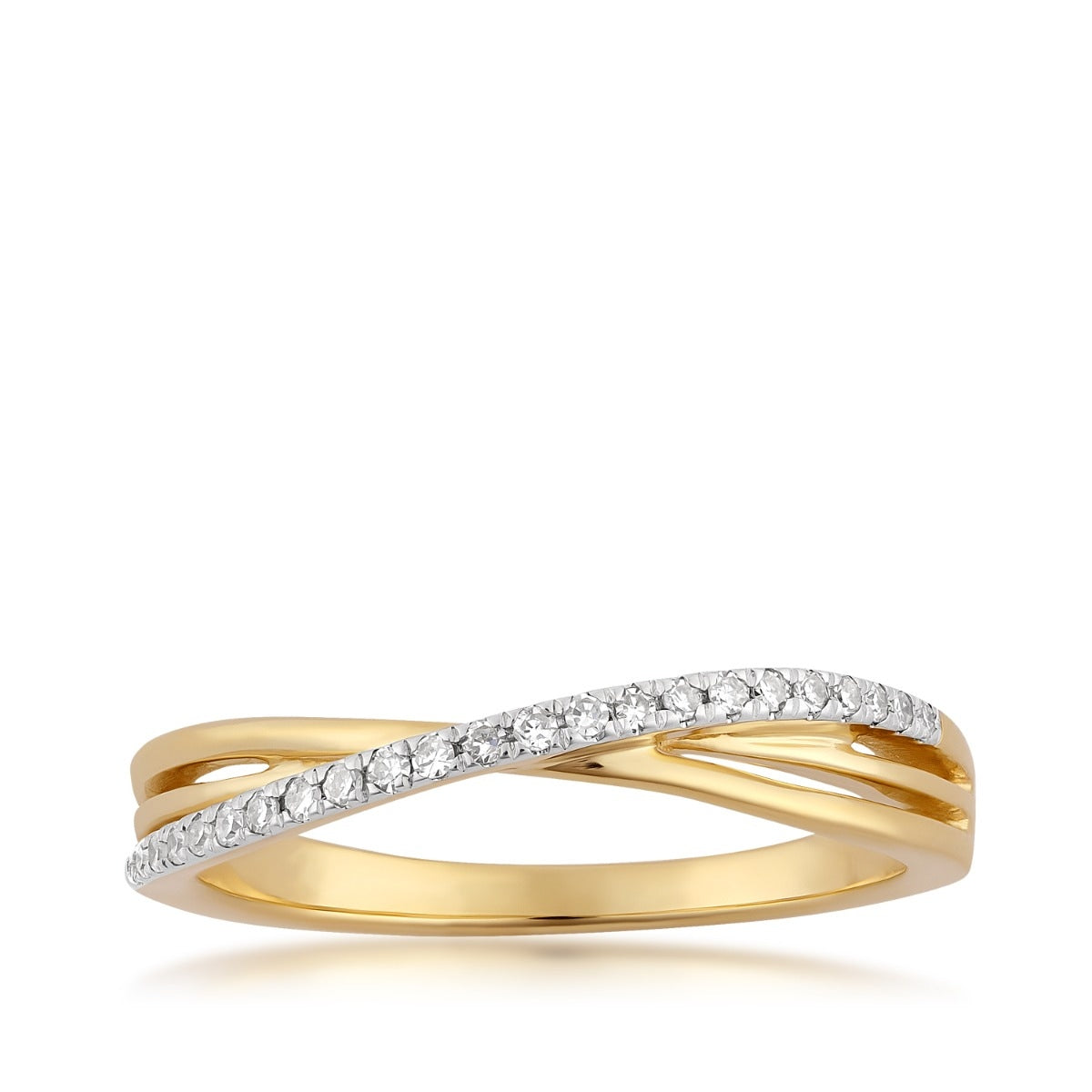 1/10 ct. tw. Diamond Crossover Ring in 10K Yellow Gold (2)