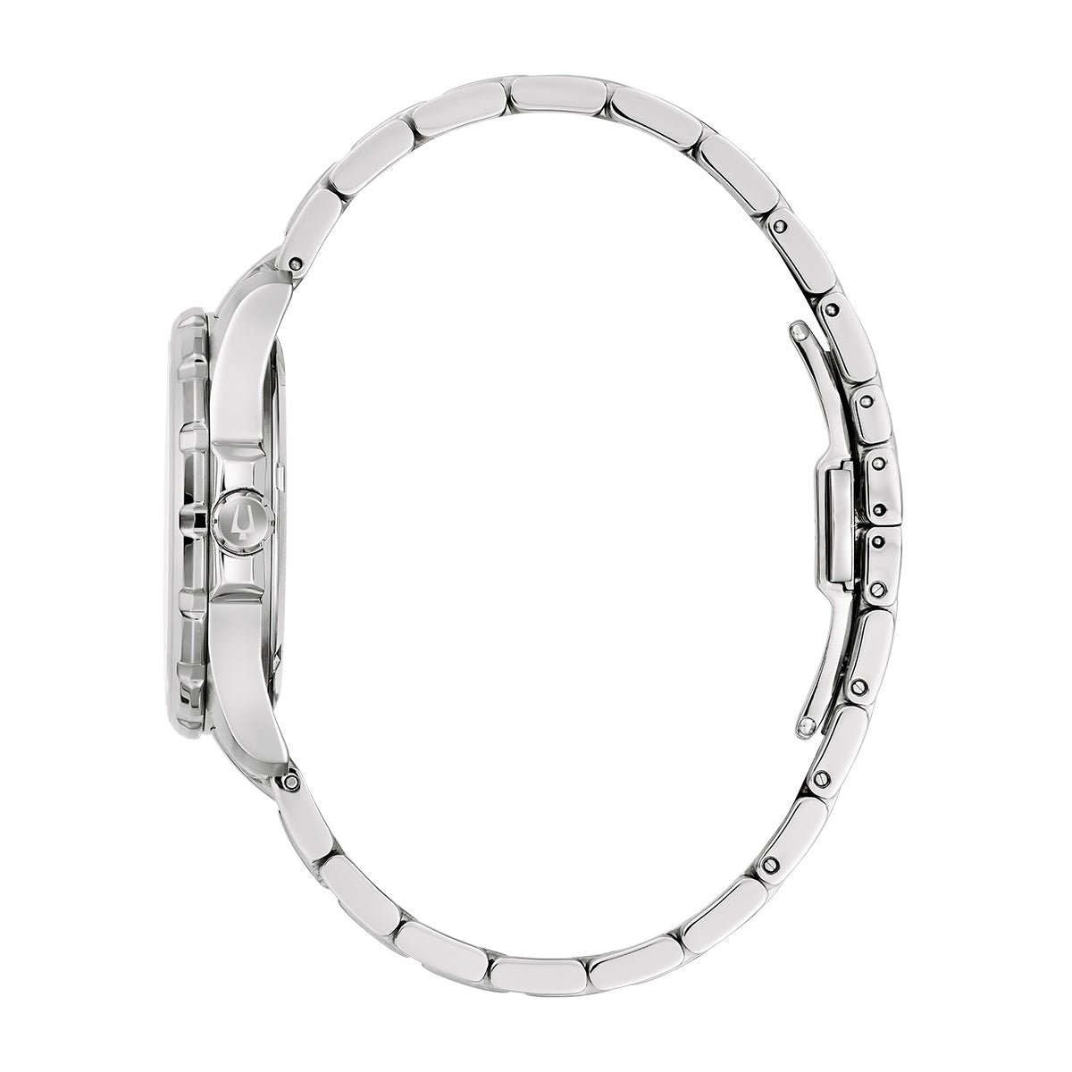 Bulova Ladies' Marine Star Quartz Stainless Steel Watch with Diamond Accent Light Blue Mother of Pearl Dial front view