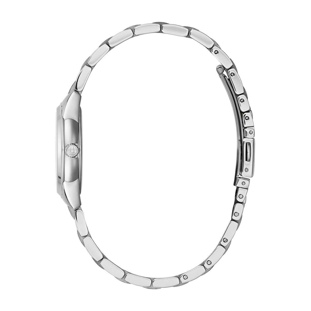 Bulova Ladies' Sutton Quartz Stainless Steel Watch with Diamond Accent Pink Dial front view