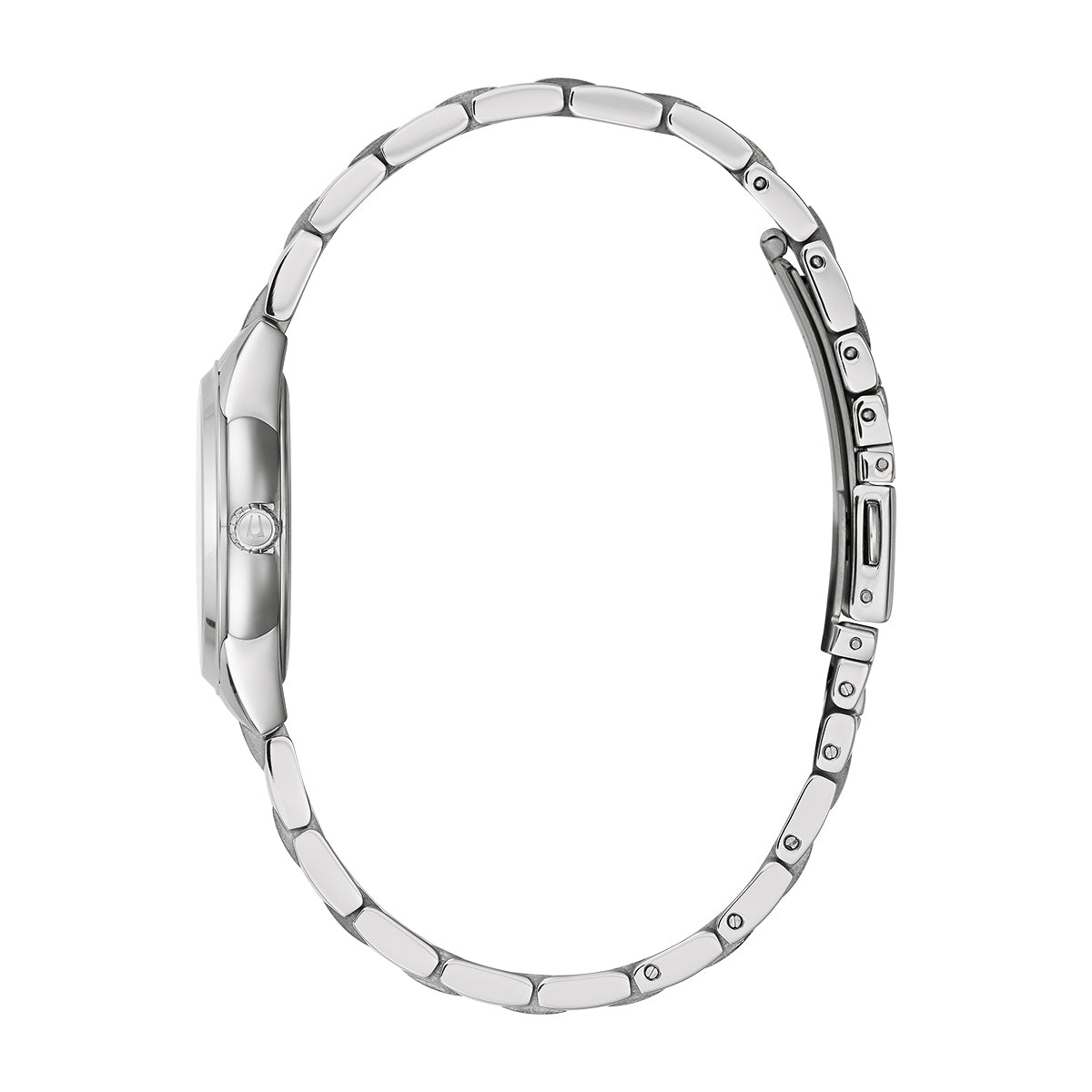 Bulova Ladies' Sutton Quartz Stainless Steel Watch with Diamond Accent Light Blue Dial front view