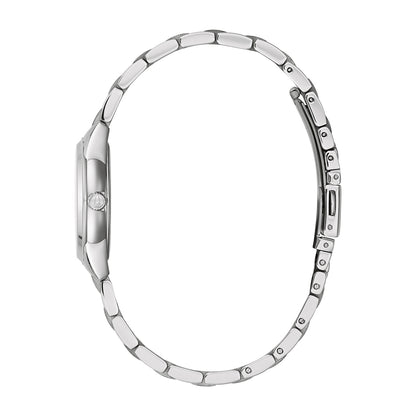 Bulova Ladies' Sutton Quartz Stainless Steel Watch with Diamond Accent Light Blue Dial front view