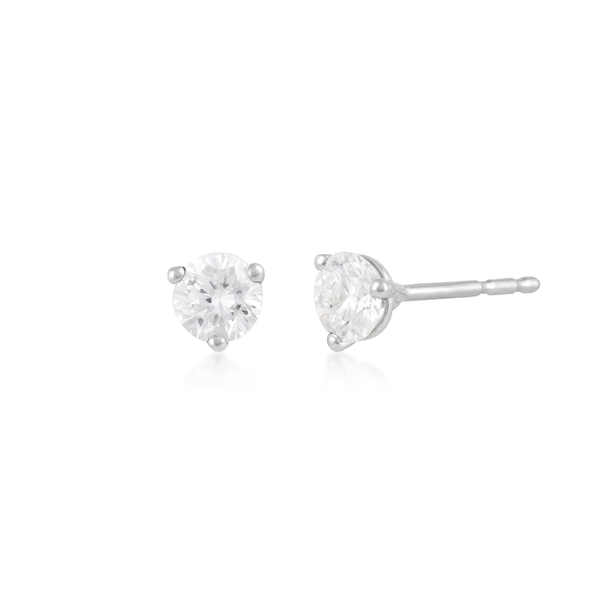 Adamante 1/2 ct. tw. Lab-Grown Round Brilliant Diamond Solitaire Earrings in 14K White Gold
