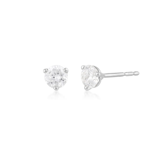 Adamante 1/2 ct. tw. Lab-Grown Round Brilliant Diamond Solitaire Earrings in 14K White Gold