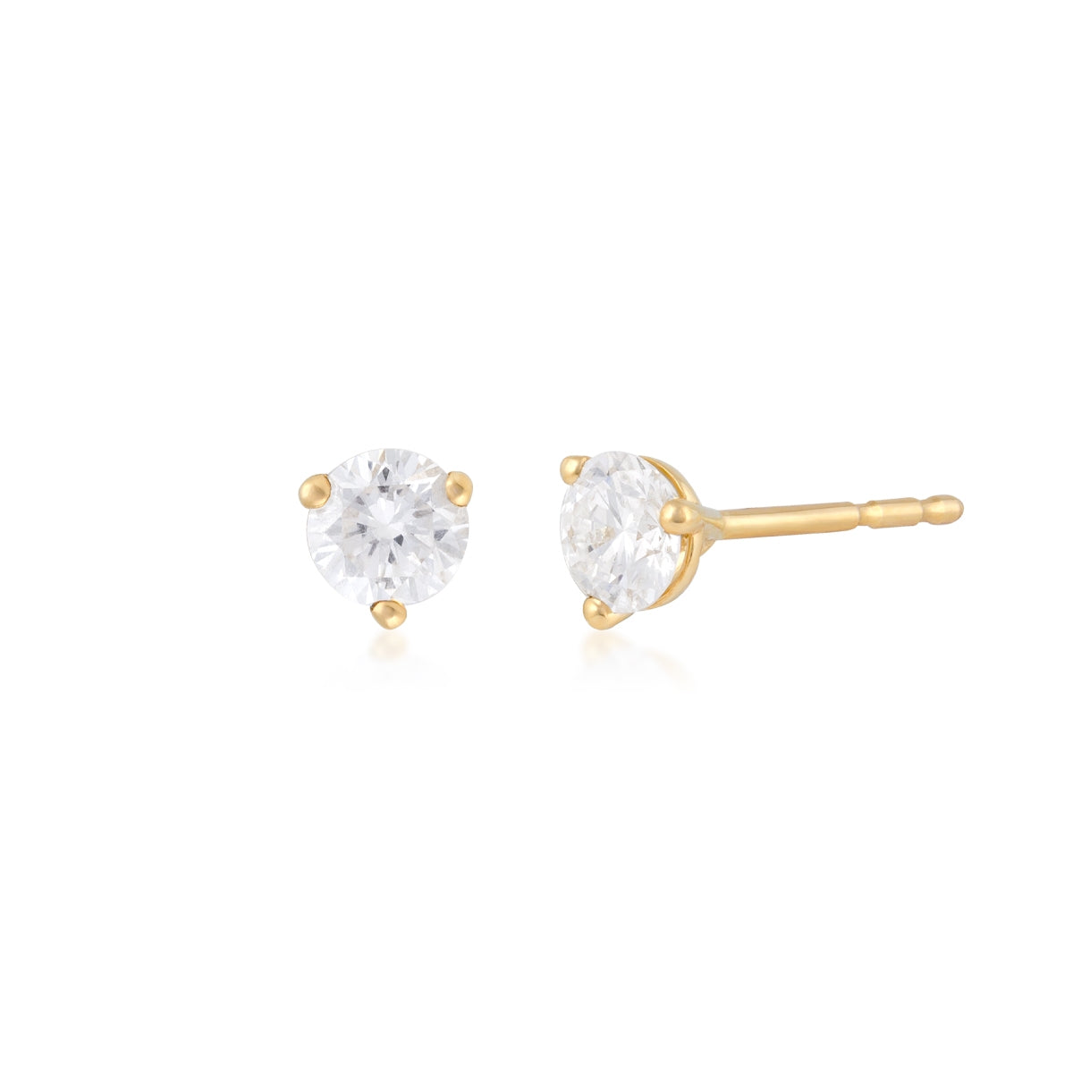 Adamante 1/2 ct. tw. Lab-Grown Round Brilliant Diamond Solitaire Earrings in 14K Yellow Gold