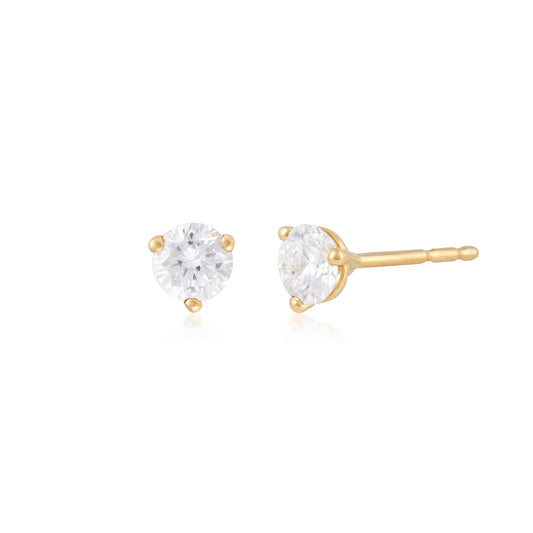 Adamante 1/2 ct. tw. Lab-Grown Round Brilliant Diamond Solitaire Earrings in 14K Yellow Gold