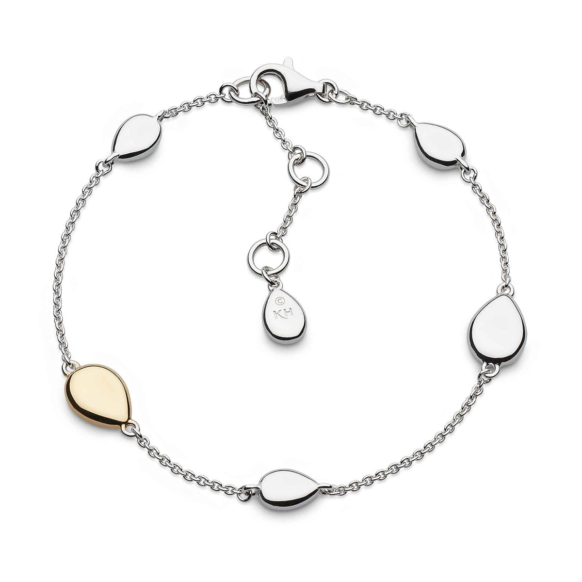 Kit Heath Droplet Bracelet in Sterling Silver & 18K Yellow Gold Plating