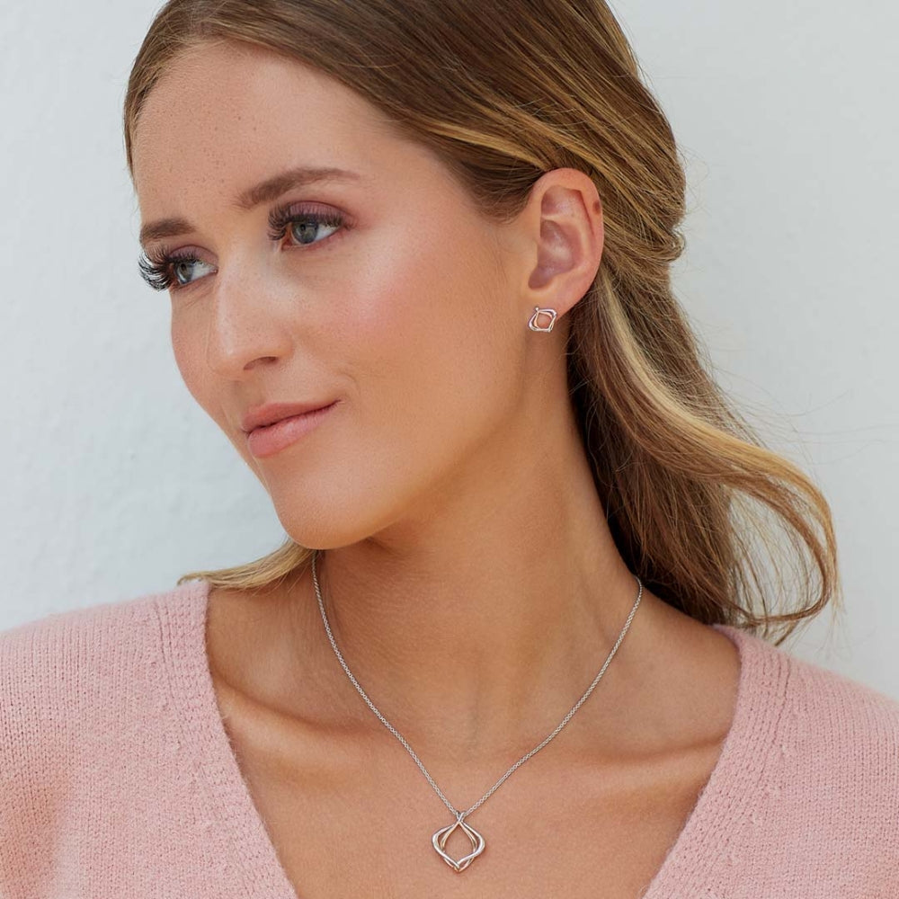 Kit Heath Petite Pendant in Sterling Silver & 18K Pink Gold Plating close-up detail
