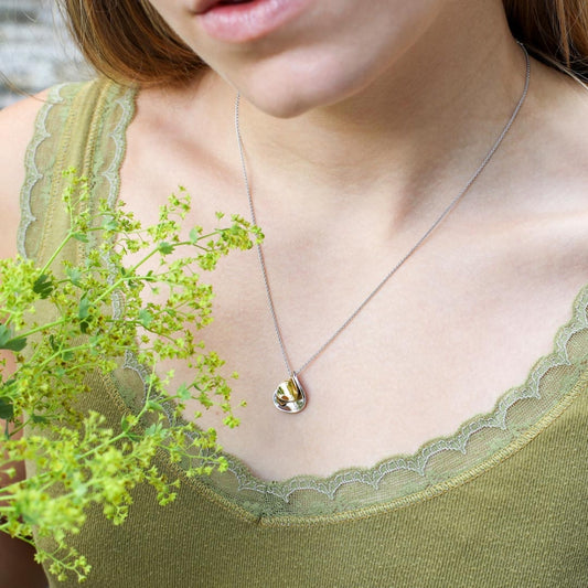 Kit Heath Petal Cluster Pendant in Sterling Silver & 18K Yellow Gold Plating front view