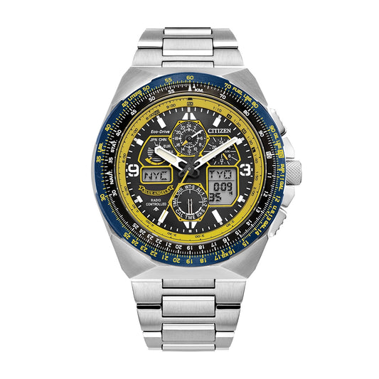 Citizen Men's Eco-Drive Blue Angels Promaster Stainless Steel Watch with Black Dial