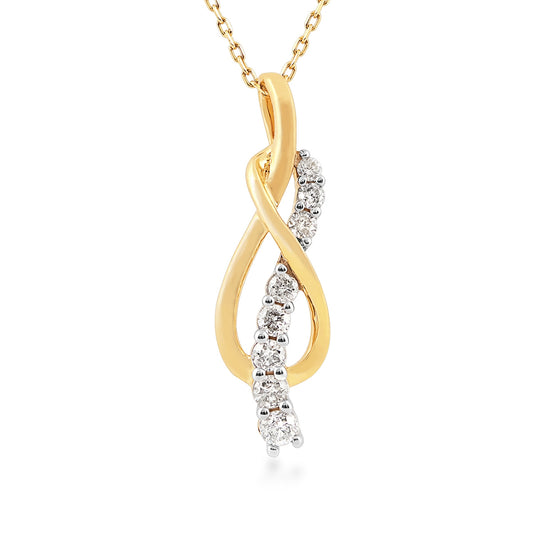 Journey Collection 1/2 ct. tw. Diamond Knot Pendant in 10K Yellow Gold
