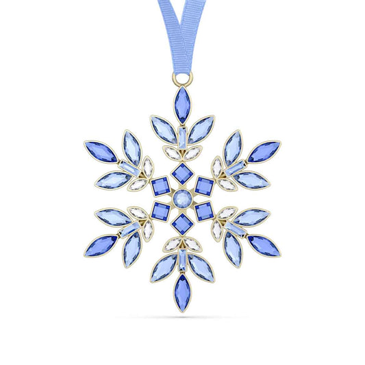 Swarovski Gema Holiday Blue Ornament with Yellow Gold-Tone Plating