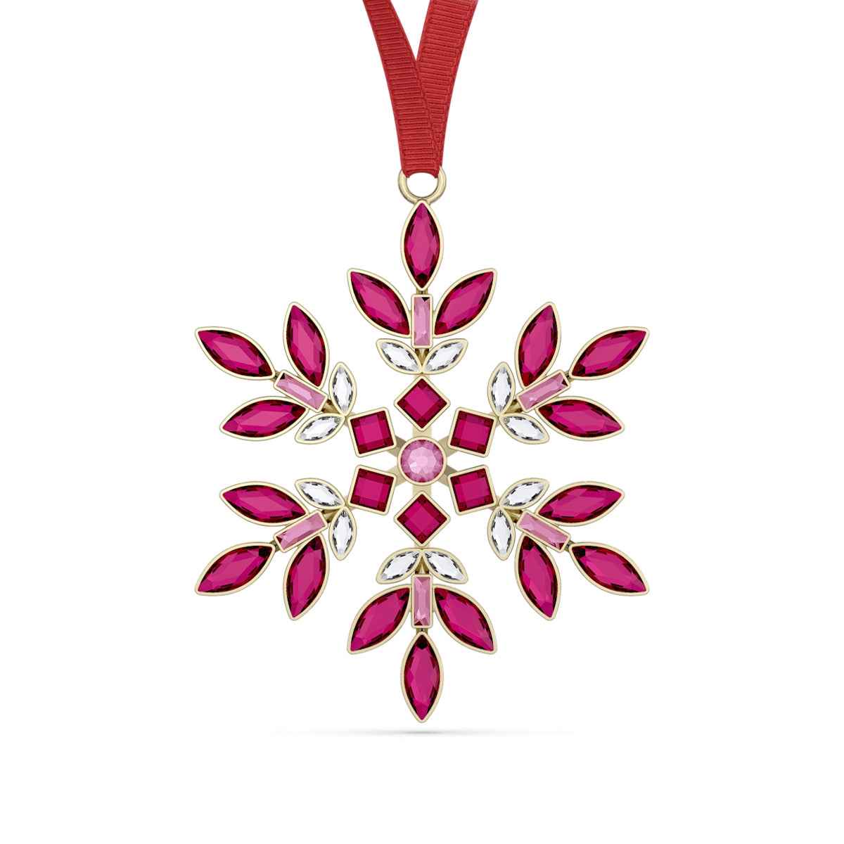 Swarovski Gema Holiday Red Ornament with Yellow Gold-Tone Plating
