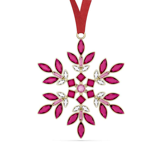 Swarovski Gema Holiday Red Ornament with Yellow Gold-Tone Plating
