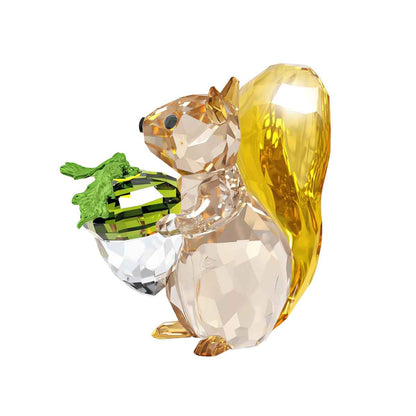Swarovski Idyllia Squirrel and Acorn Figurine front view