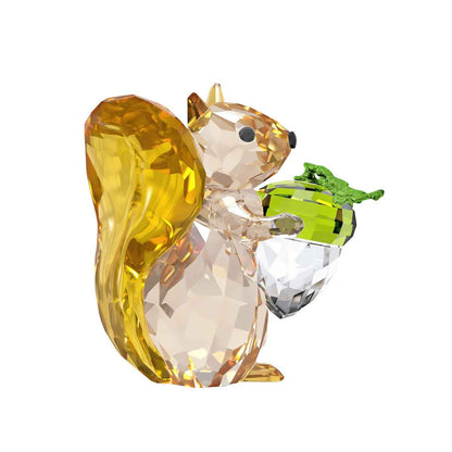 Swarovski Idyllia Squirrel and Acorn Figurine close-up detail