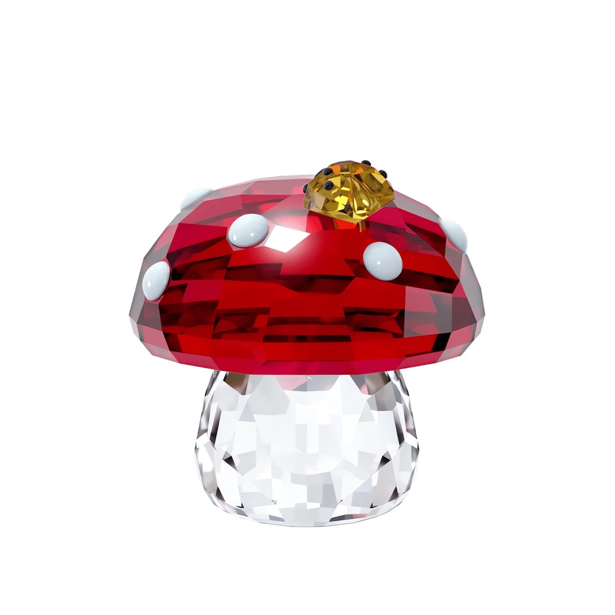 Swarovski Idyllia Mushroom & Ladybugs Figurine front view