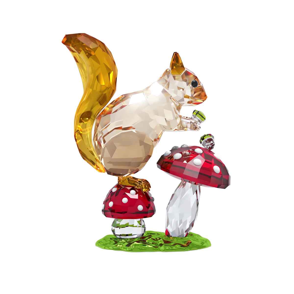 Swarovski Idyllia Squirrel and Mushrooms Figurine front view