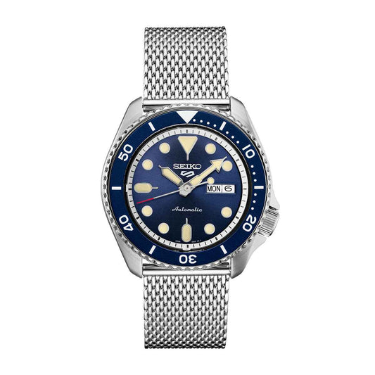 Seiko Men's 5 Sport Automatic Stainless Steel Watch with Blue Dial