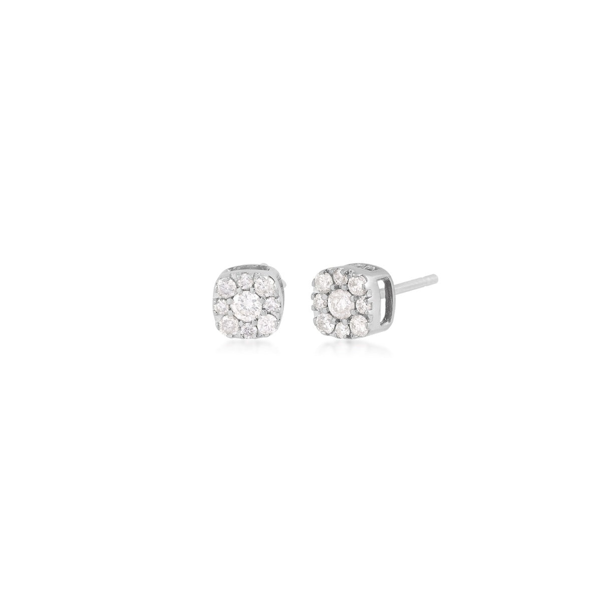 Fairytale Diamonds 1/4 ct. tw. Round Brilliant Diamond Cluster Earrings in 10K White Gold