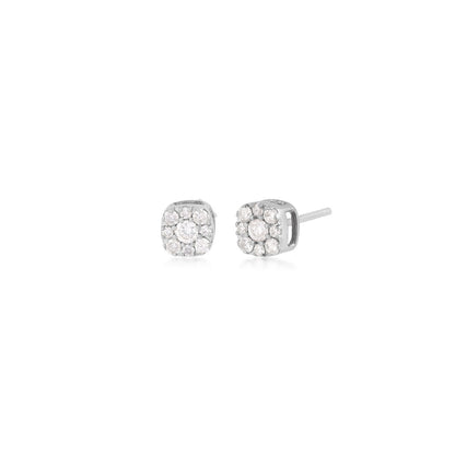 Fairytale Diamonds 1/4 ct. tw. Round Brilliant Diamond Cluster Earrings in 10K White Gold
