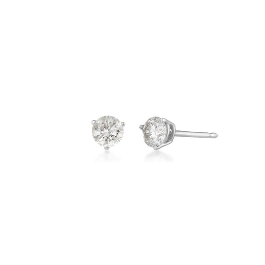 3/8 ct. tw. Round Brilliant Diamond Solitaire Earrings in 14K White Gold