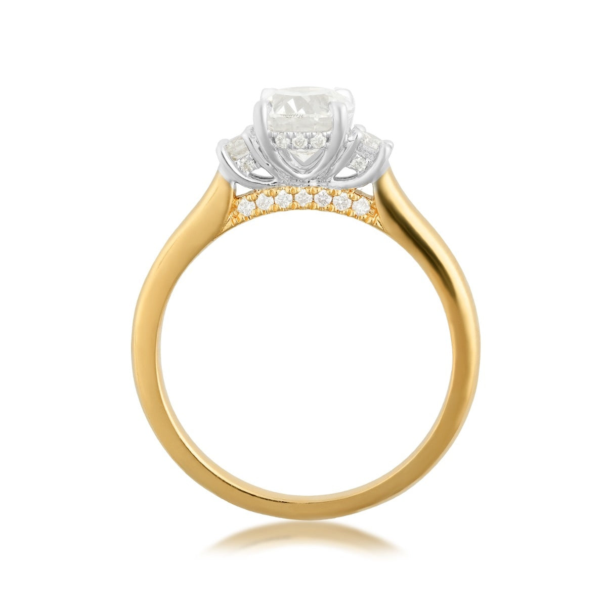 Canadian Rocks 1-1/5 ct. tw. Oval & Round Diamond Engagement Ring in 14K Yellow Gold close-up detail