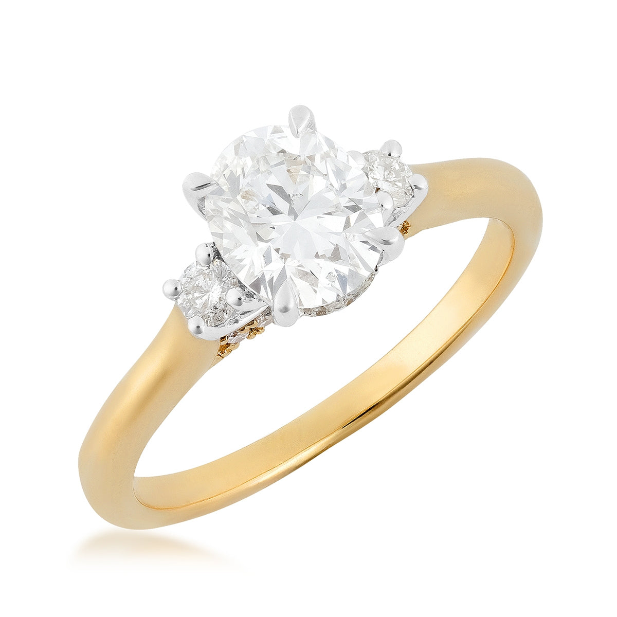 Canadian Rocks 1-1/5 ct. tw. Oval & Round Diamond Engagement Ring in 14K Yellow Gold front view