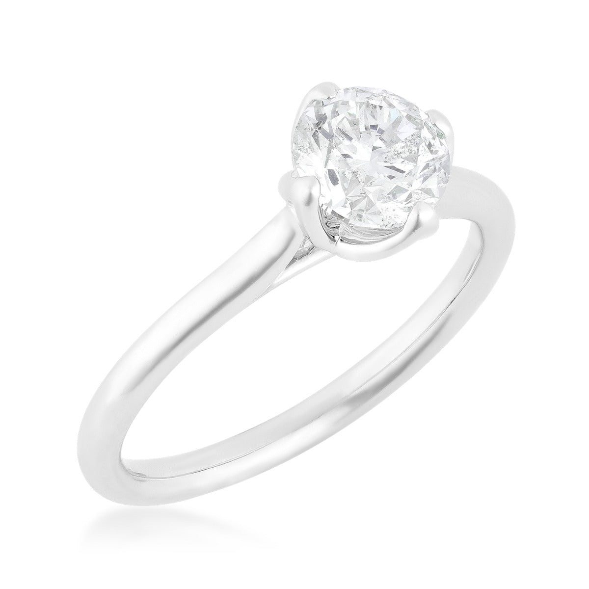 Canadian Rocks 1 ct. tw. Round Brilliant Diamond Solitaire Ring in 14K White Gold front view