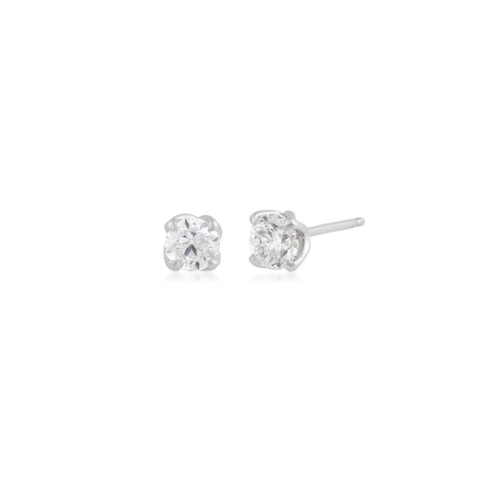 Canadian Rocks 1 ct. tw. Round Brilliant Diamond Solitaire Earrings in 14K White Gold