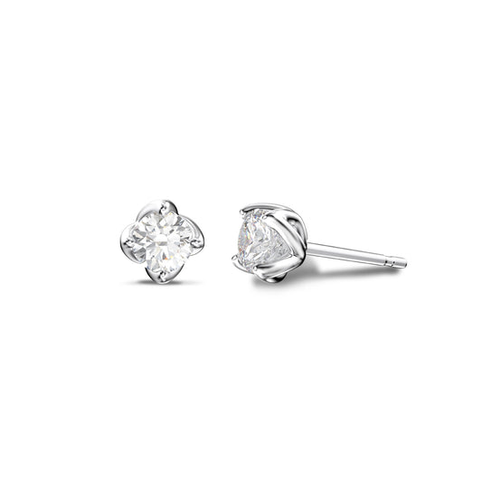Canadian Rocks 1/2 ct. tw. Round Brilliant Diamond Solitaire Earrings in 14K White Gold (2)