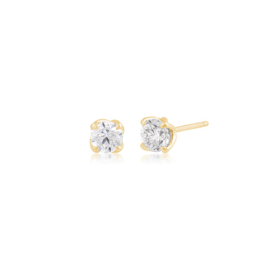 Canadian Rocks 1 ct. tw. Round Brilliant Diamond Solitaire Earrings in 14K Yellow Gold