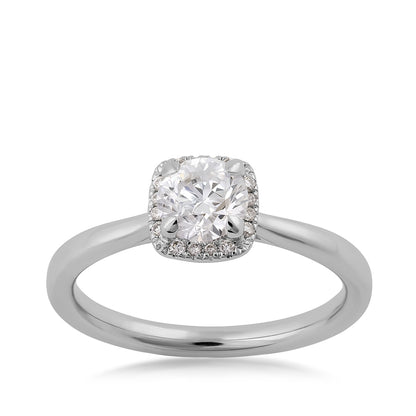 Canadian Rocks 7/8 ct. tw. Round Brilliant Diamond Halo Engagement Ring in 14K White Gold