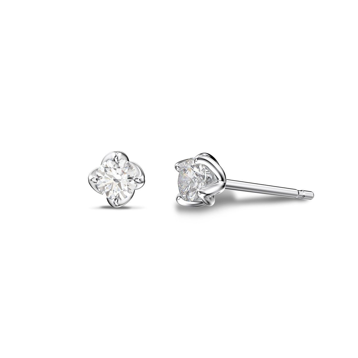 Canadian Rocks 1/4 ct. tw. Round Brilliant Diamond Solitaire Earrings in 14K White Gold
