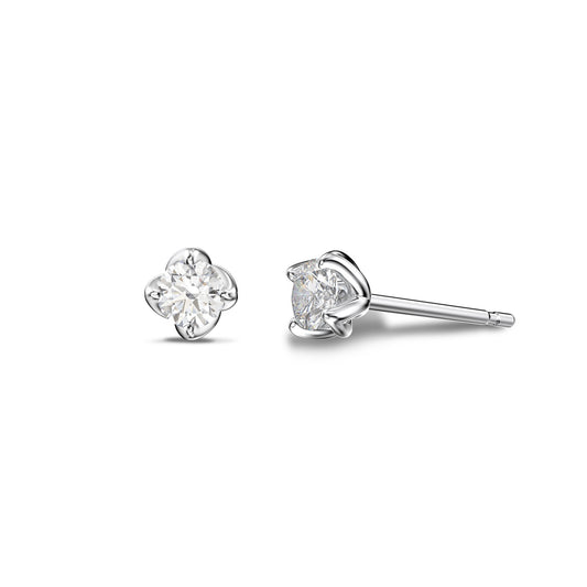 Canadian Rocks 1/4 ct. tw. Round Brilliant Diamond Solitaire Earrings in 14K White Gold