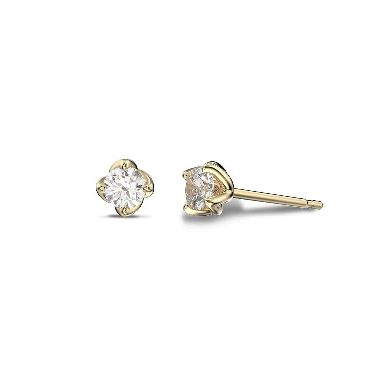 Canadian Rocks 1/4 ct. tw. Round Brilliant Diamond Solitaire Earrings in 14K Yellow Gold