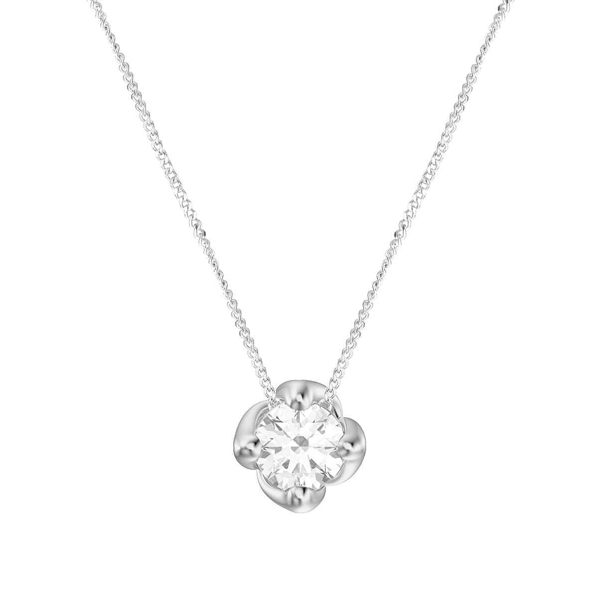 Canadian Rocks 1/5 ct. tw. Round Brilliant Diamond Solitaire Pendant in 14K White Gold
