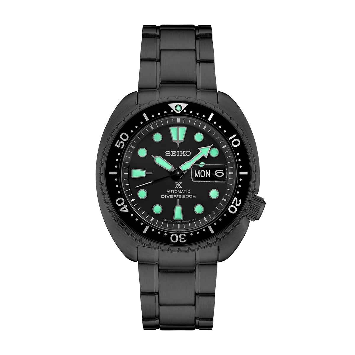 Seiko Men's Prospex Automatic Black Stainless Steel Watch with Black Dial