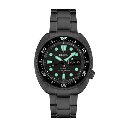 Seiko Men's Prospex Automatic Black Stainless Steel Watch with Black Dial